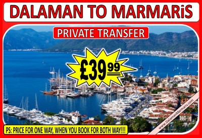 How much is a taxi cost from Dalaman Airport to Marmaris?